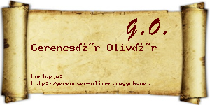 Gerencsér Olivér névjegykártya